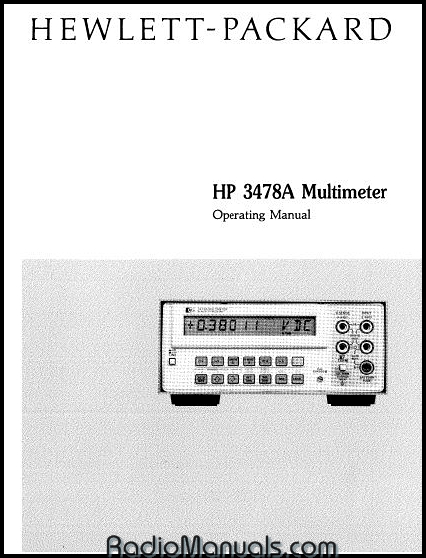 HP 3478A Operating Manual